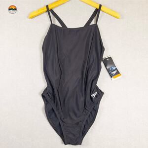 NWT Speedo One Piece Swimsuit Black Eco ProLT Comfort Women's Size 10/36